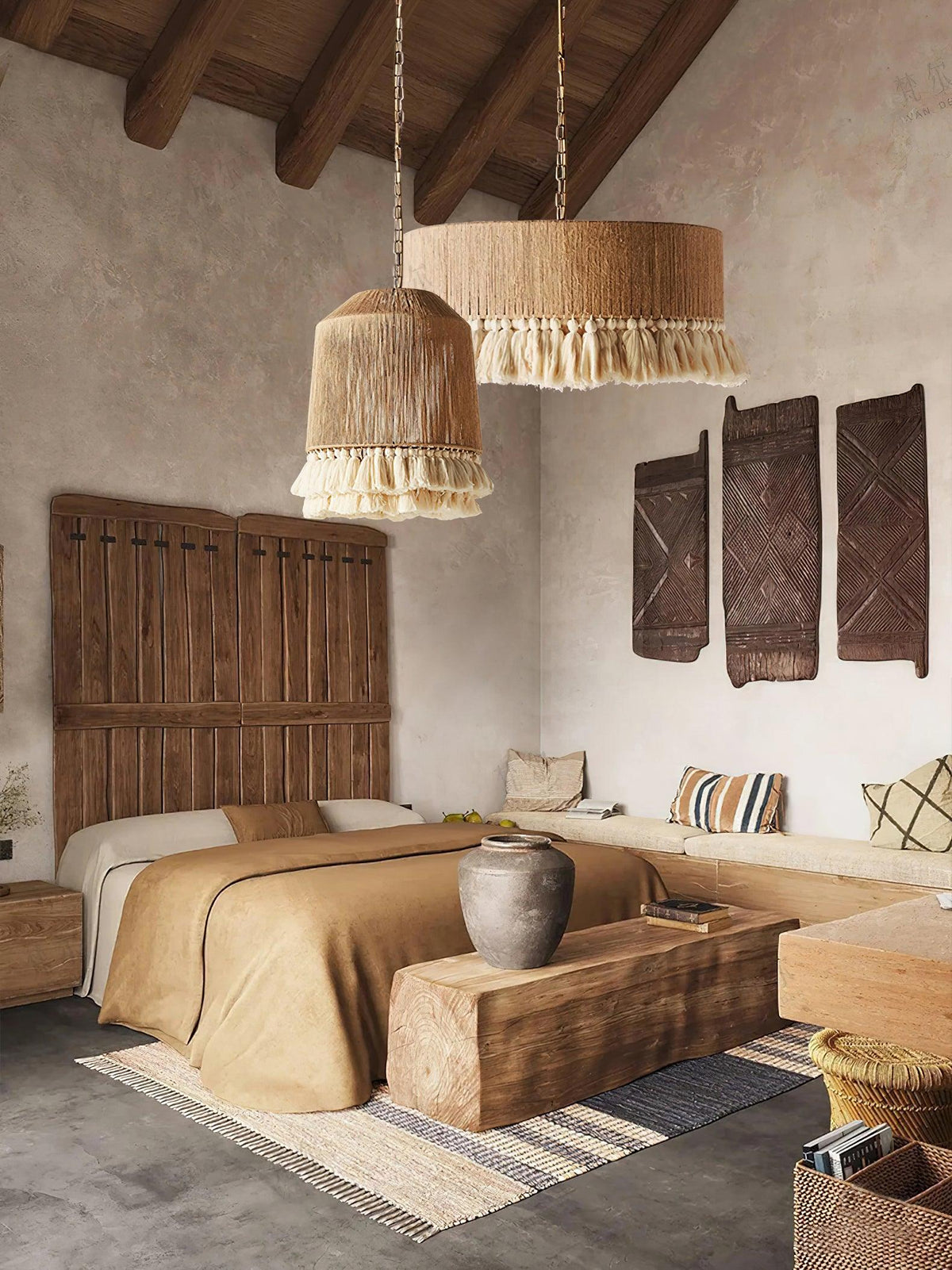 Serenenne hanglamp katoenen tasselletjes voor woonkamer