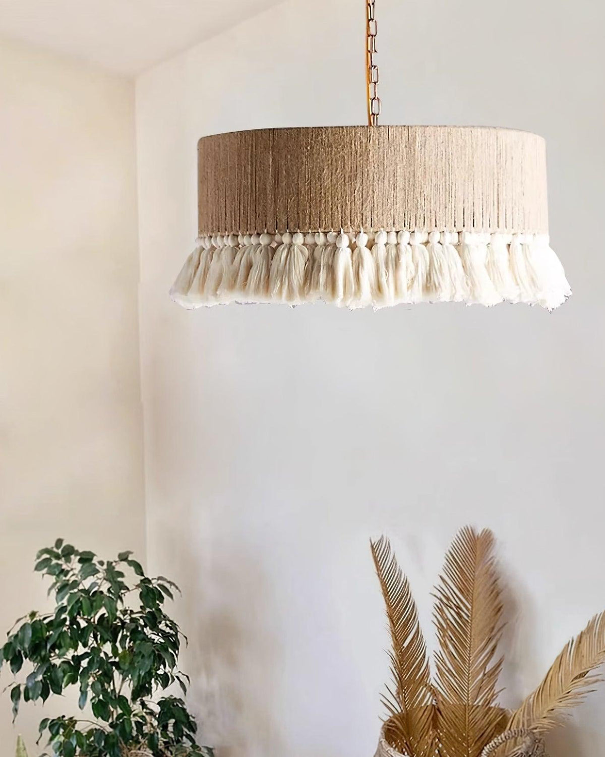 Serenenne hanglamp katoenen tasselletjes voor woonkamer