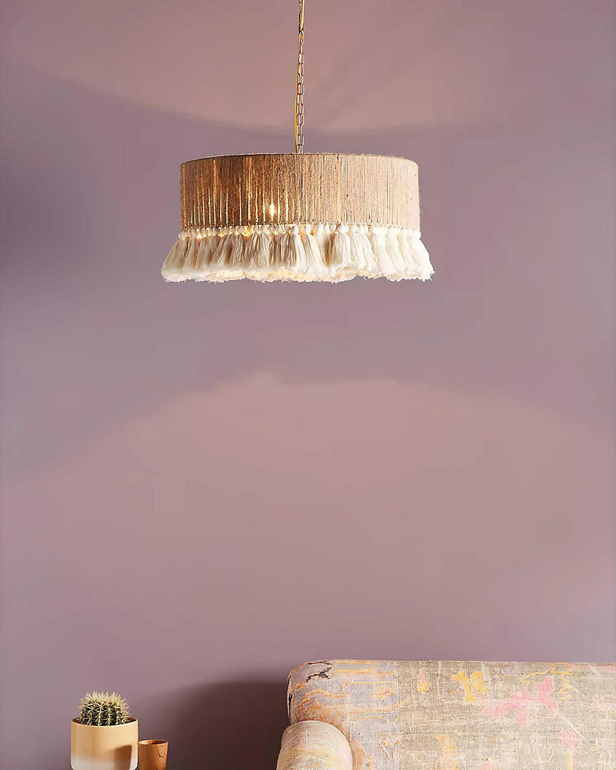 Serenenne hanglamp katoenen tasselletjes voor woonkamer