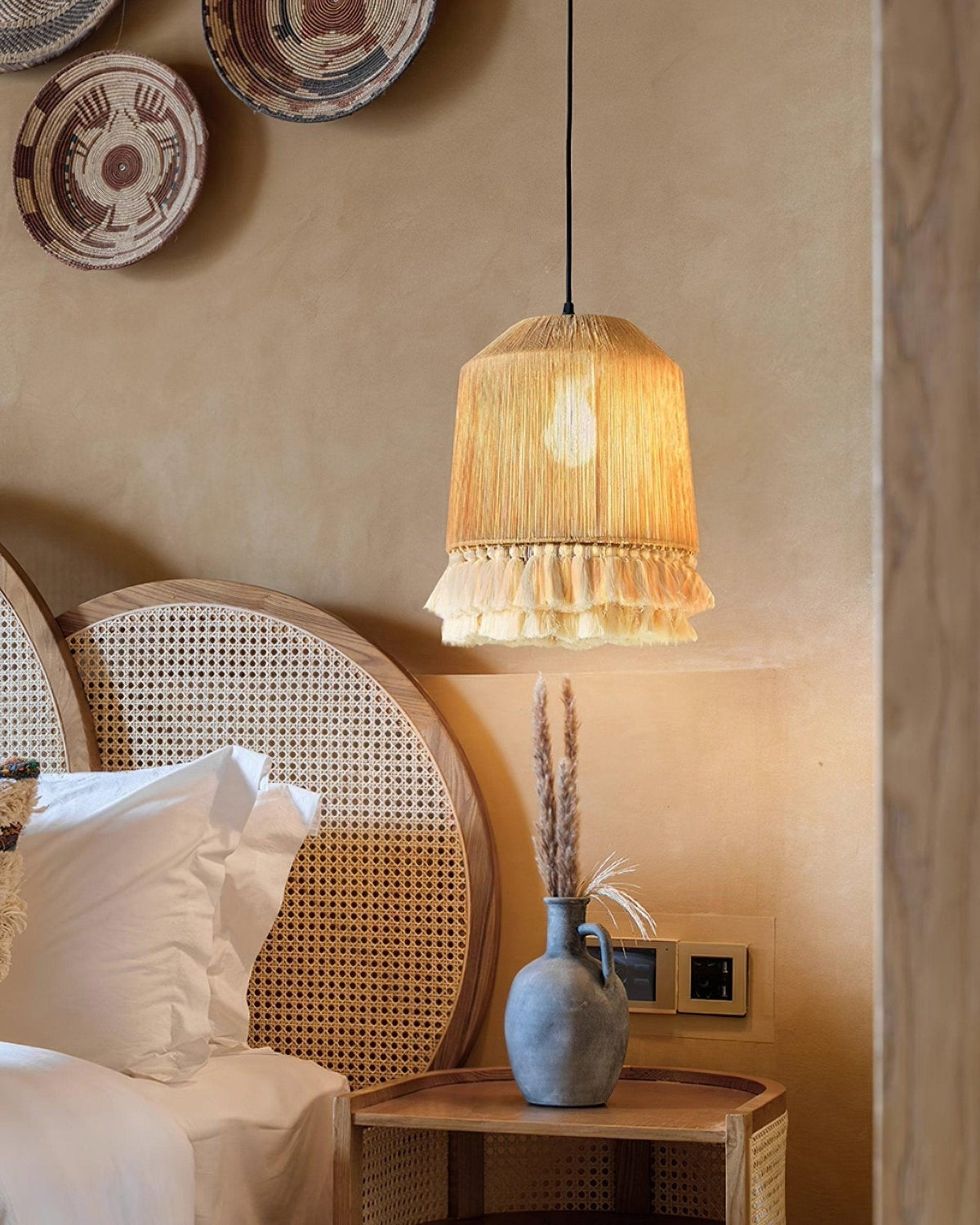 Serenenne hanglamp katoenen tasselletjes voor woonkamer