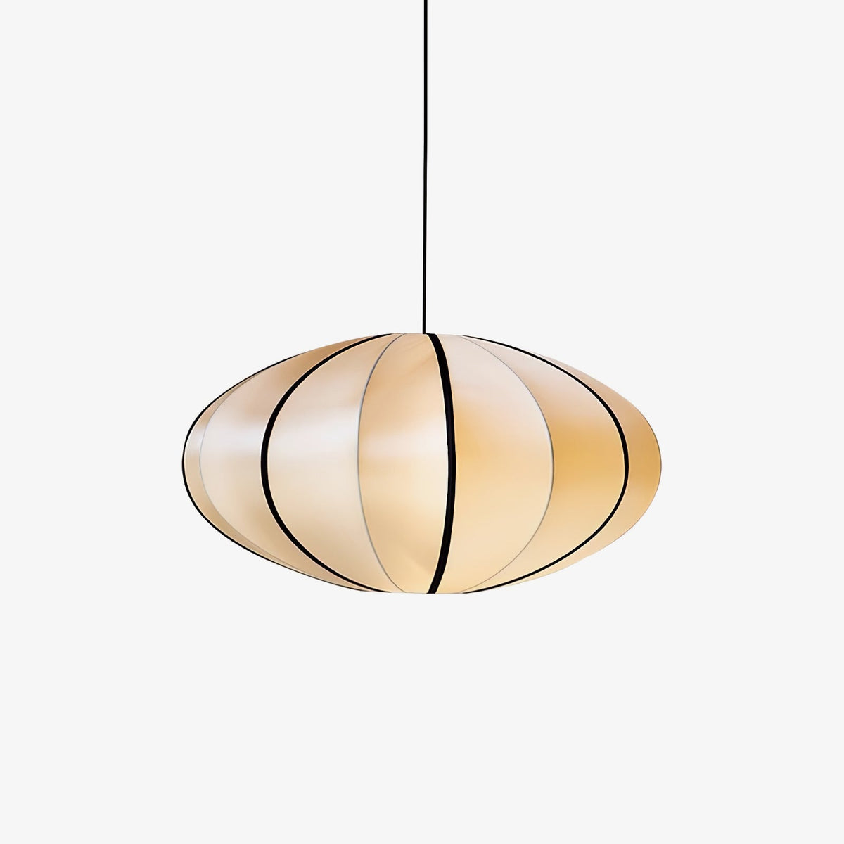 Inez hanglamp van stof met futuristisch ontwerp