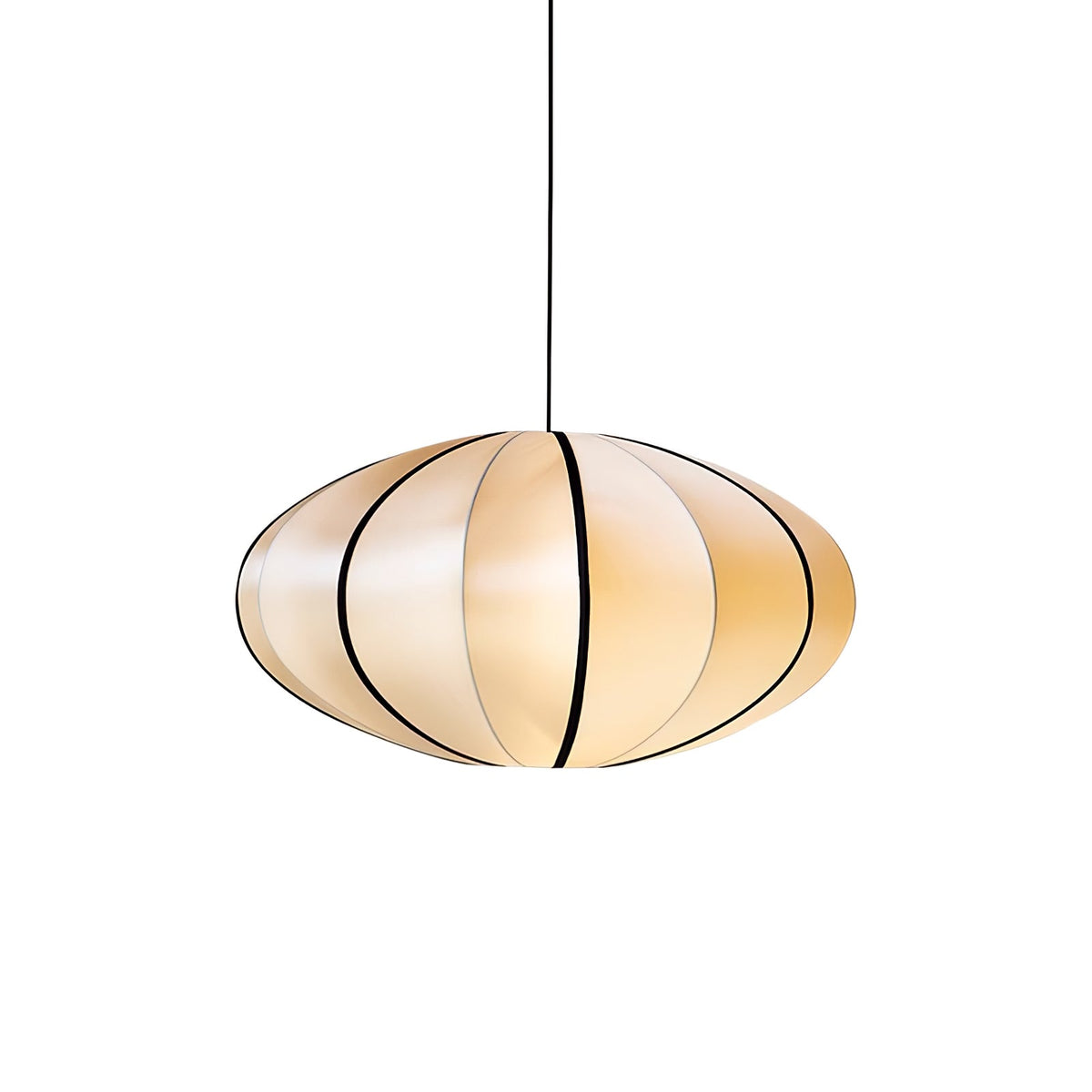 Inez hanglamp van stof met futuristisch ontwerp