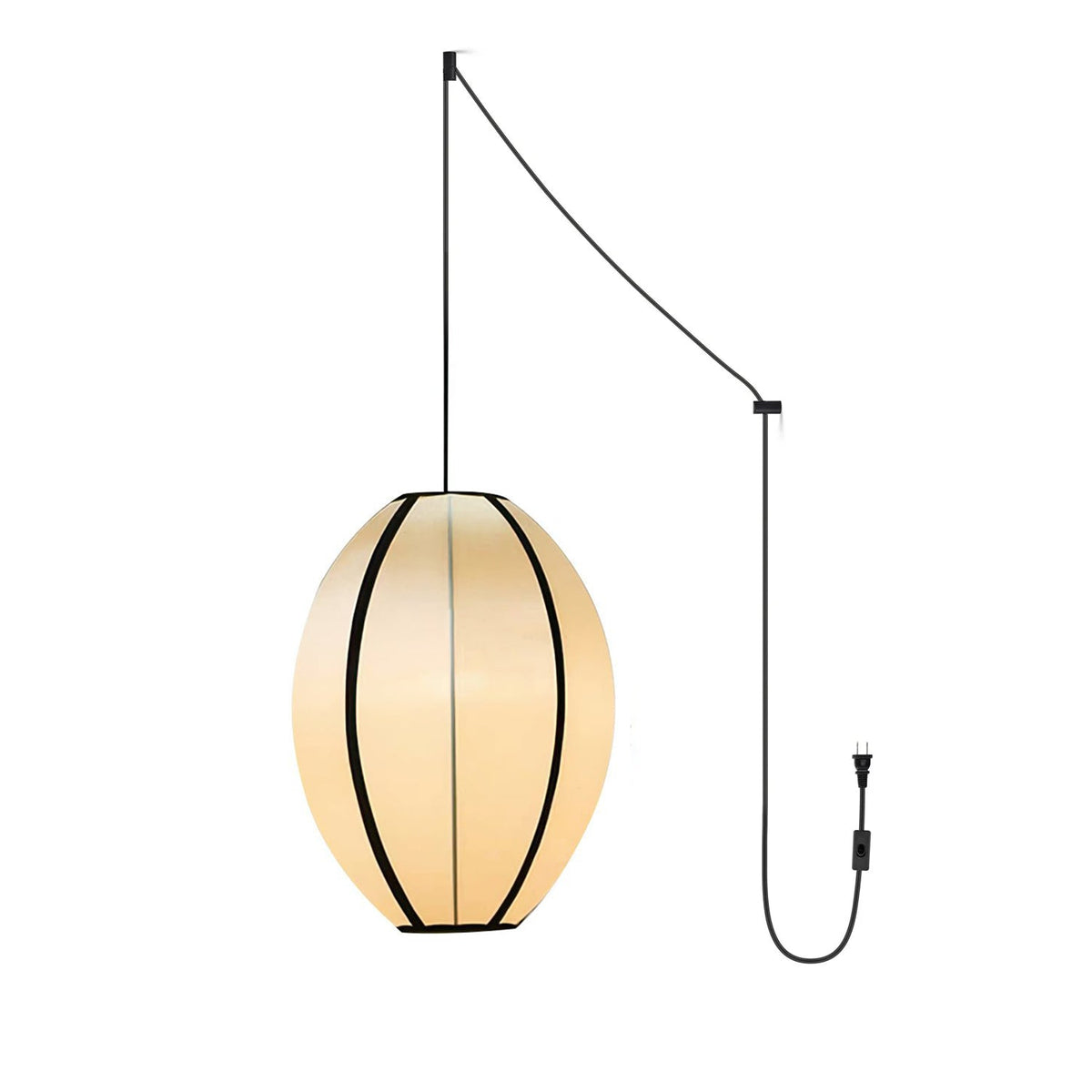 Inez hanglamp van stof met futuristisch ontwerp