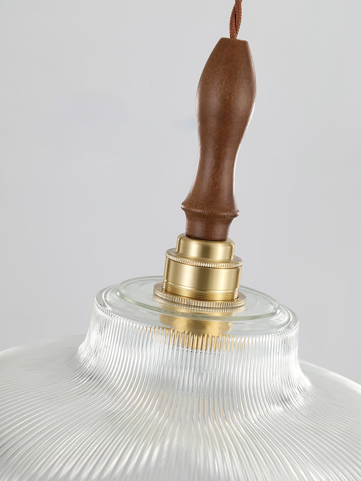 Arcara Vintage Ripple glas Hout hanglamp