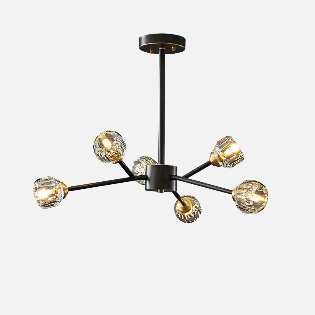 Thalyn hanglamp met kristallen bollen in messing