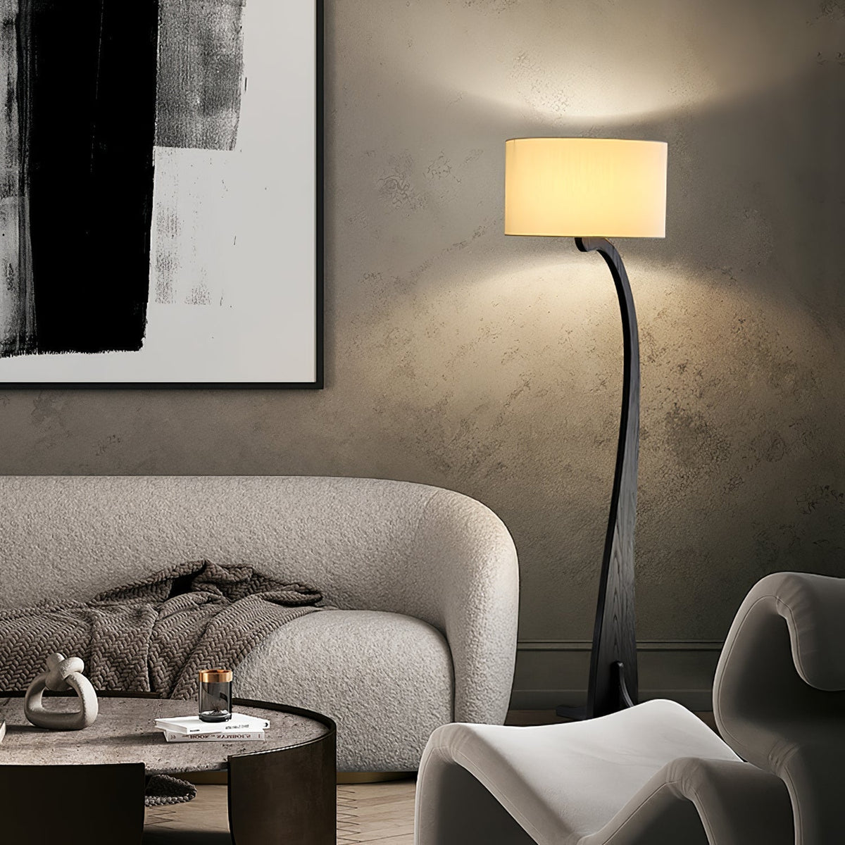 Viraineria vloerlamp met Noorse houten boog