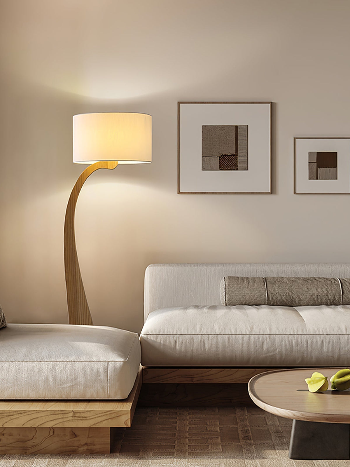 Viraineria vloerlamp met Noorse houten boog