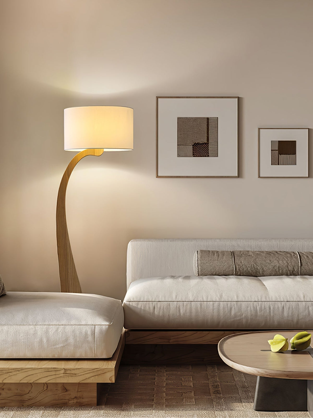 Viraineria vloerlamp met Noorse houten boog