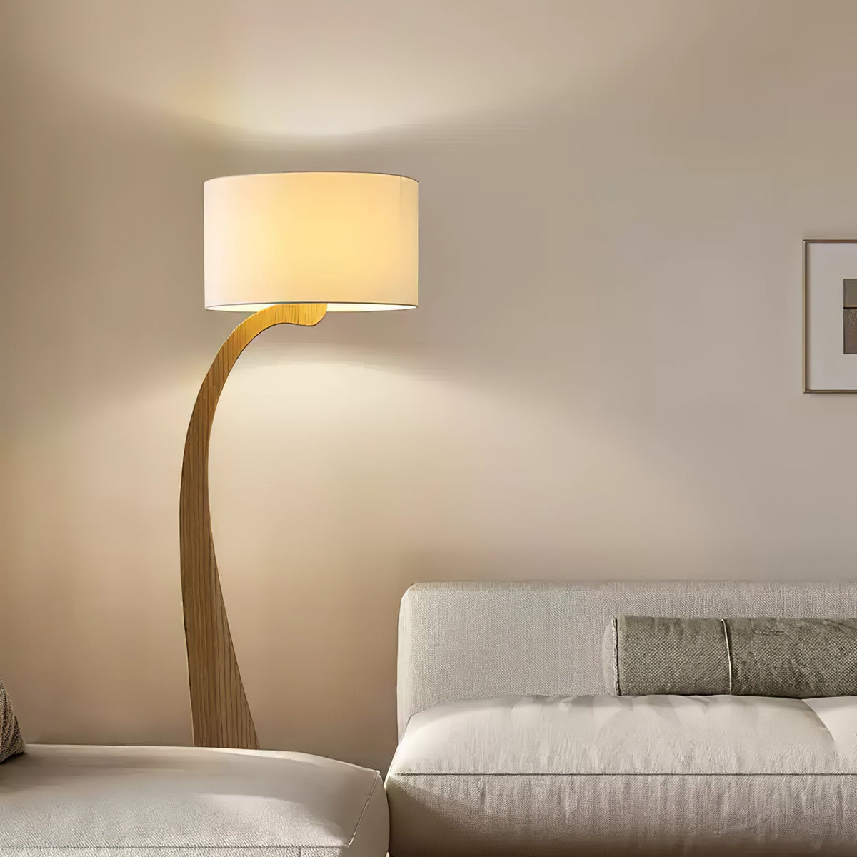 Viraineria vloerlamp met Noorse houten boog