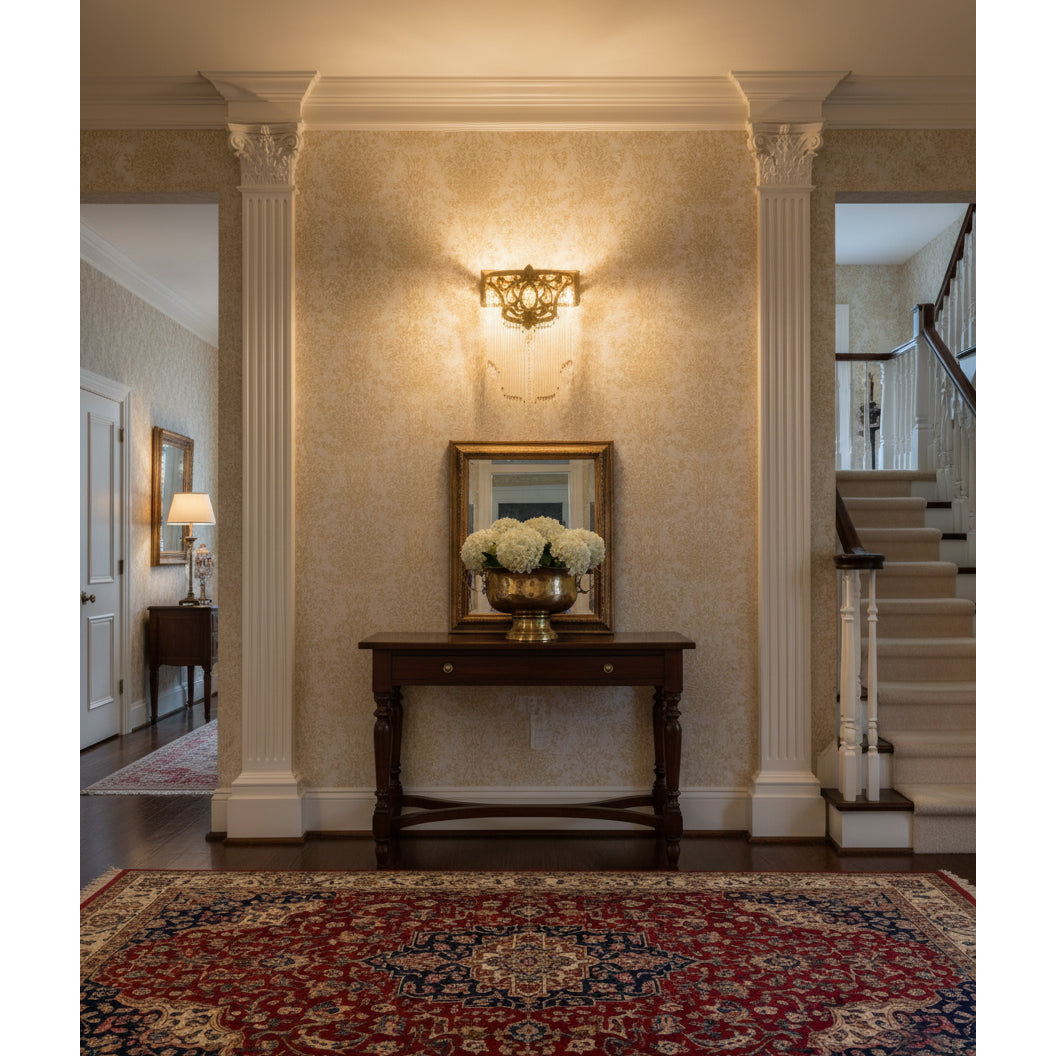Bow Tie Goudkleurige Kristallen Fringe wandlamp