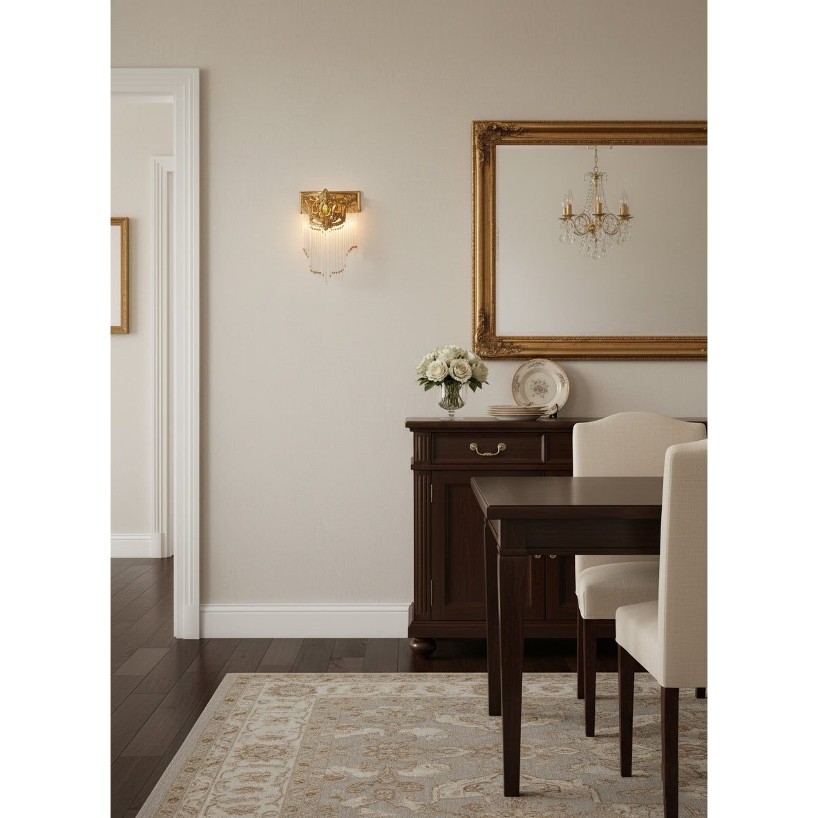 Bow Tie Goudkleurige Kristallen Fringe wandlamp