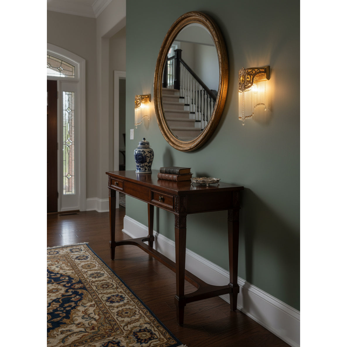 Bow Tie Goudkleurige Kristallen Fringe wandlamp