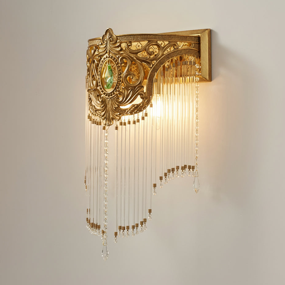 Bow Tie Goudkleurige Kristallen Fringe wandlamp