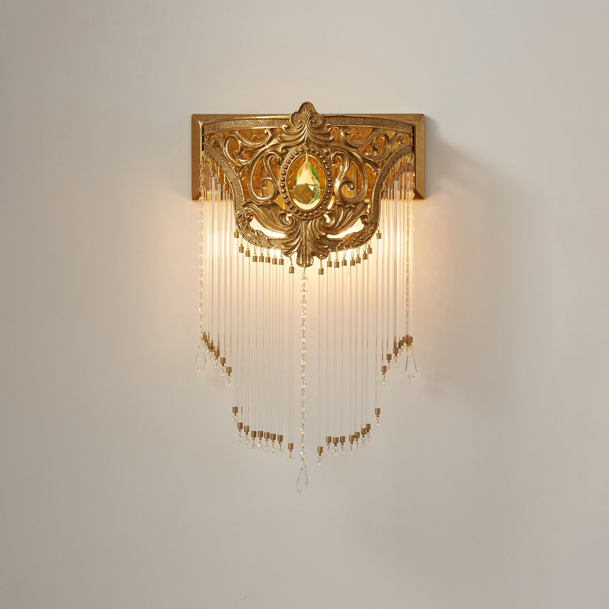 Bow Tie Goudkleurige Kristallen Fringe wandlamp