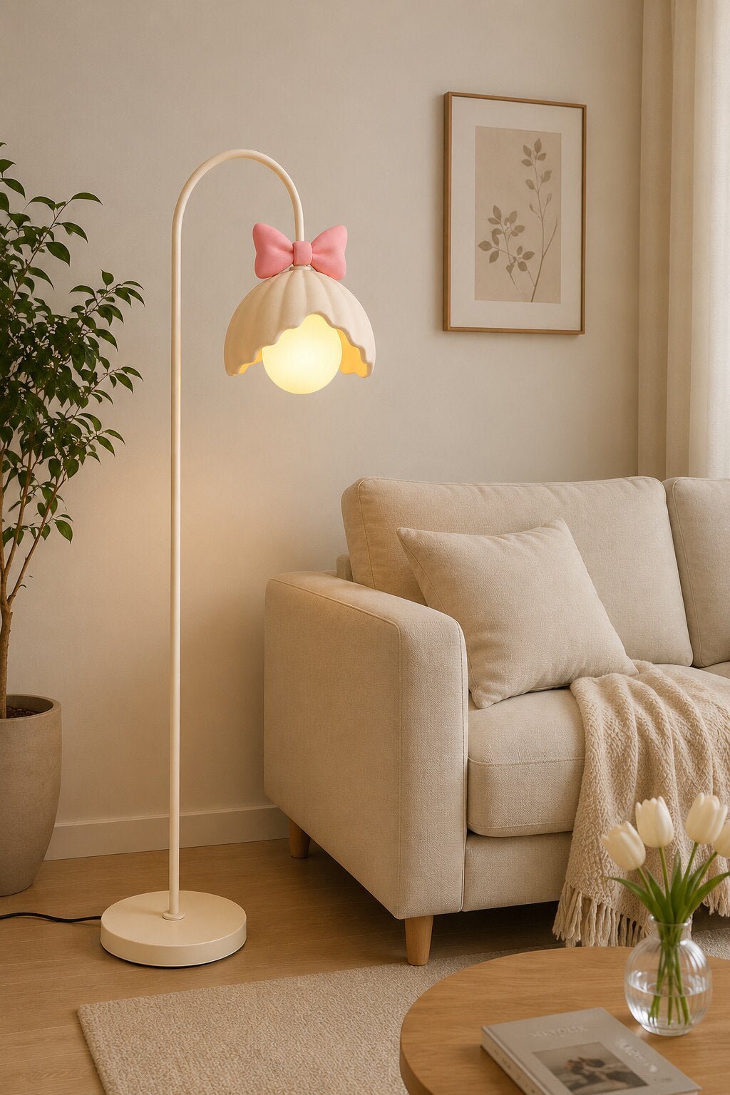 Bow Trim Bloemblaadje-Lampenkap vloerlamp