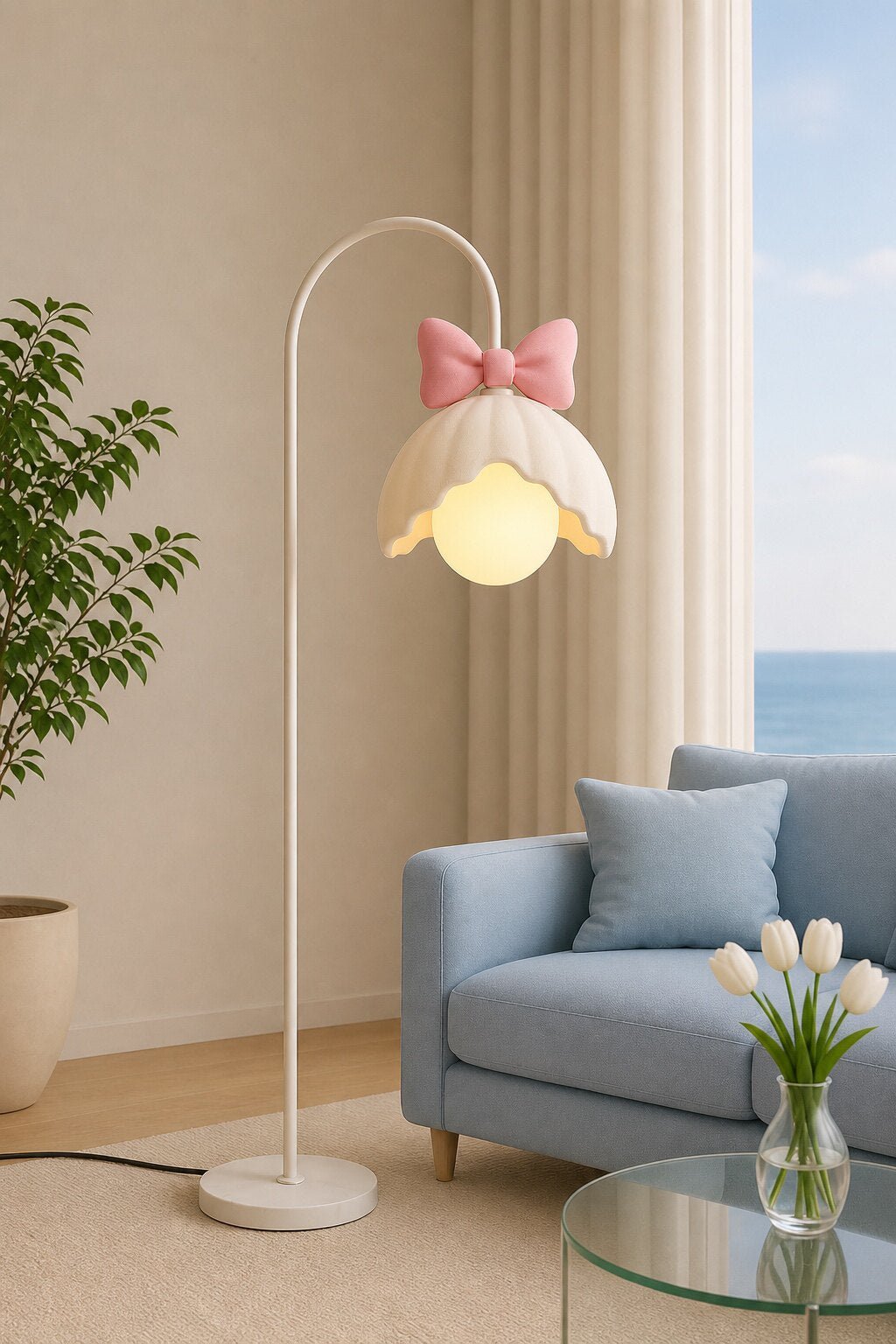 Bow Trim Bloemblaadje-Lampenkap vloerlamp