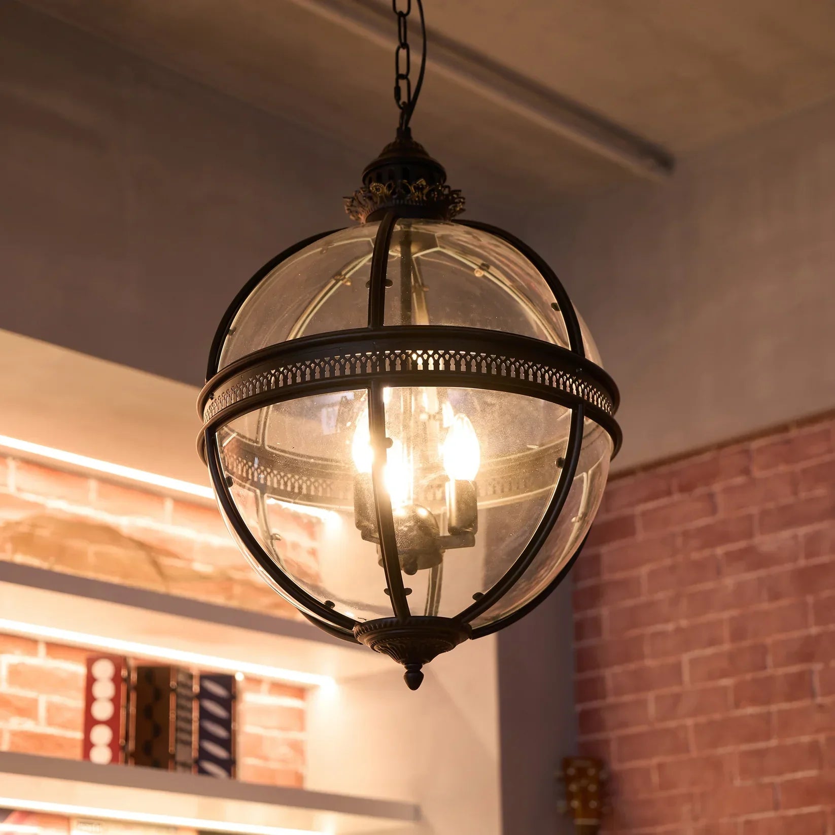 Alessio Vintage Glas Metaal Zwart Hanglampen Eetkamer Slaapkamer