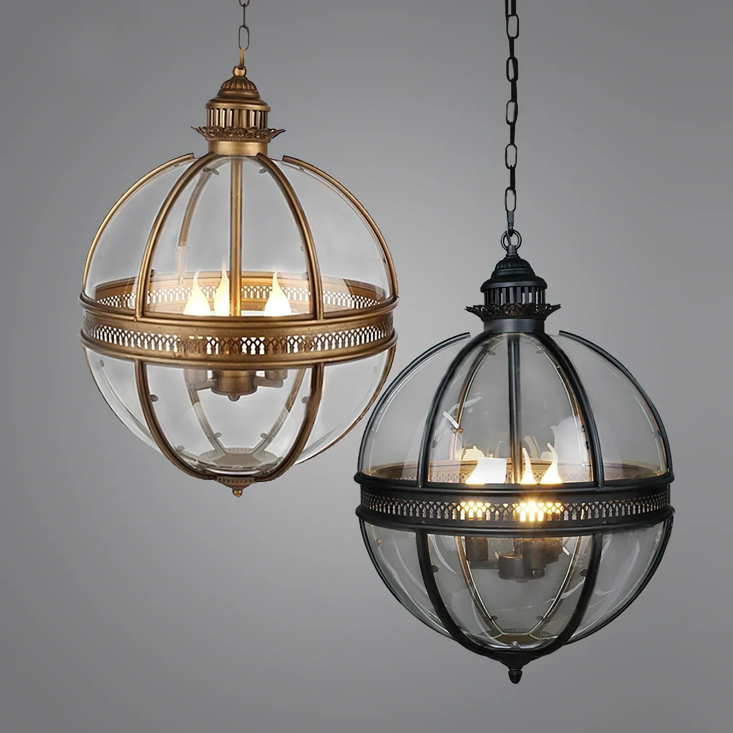 Alessio Vintage Glas Metaal Zwart Hanglampen Eetkamer Slaapkamer