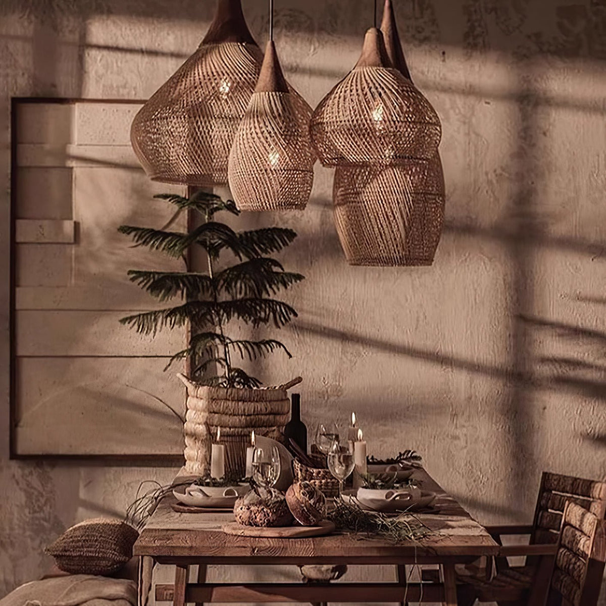 Canirora Hanglamp Rotan Decoratief snoer Geweven