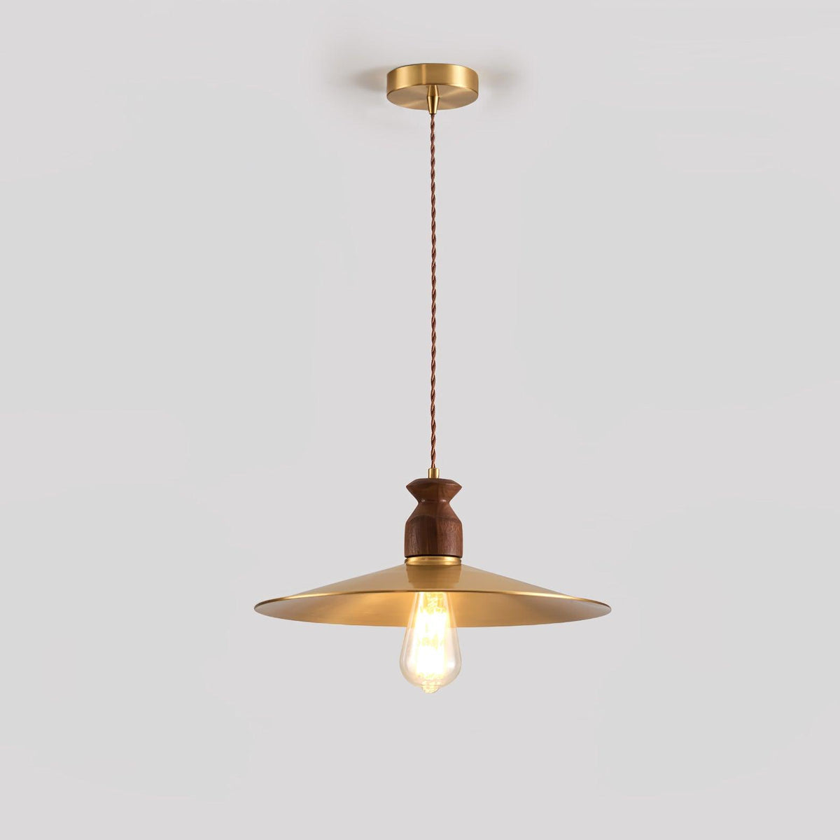 Qior messing klassiek elegantie Crest Houten hanglamp