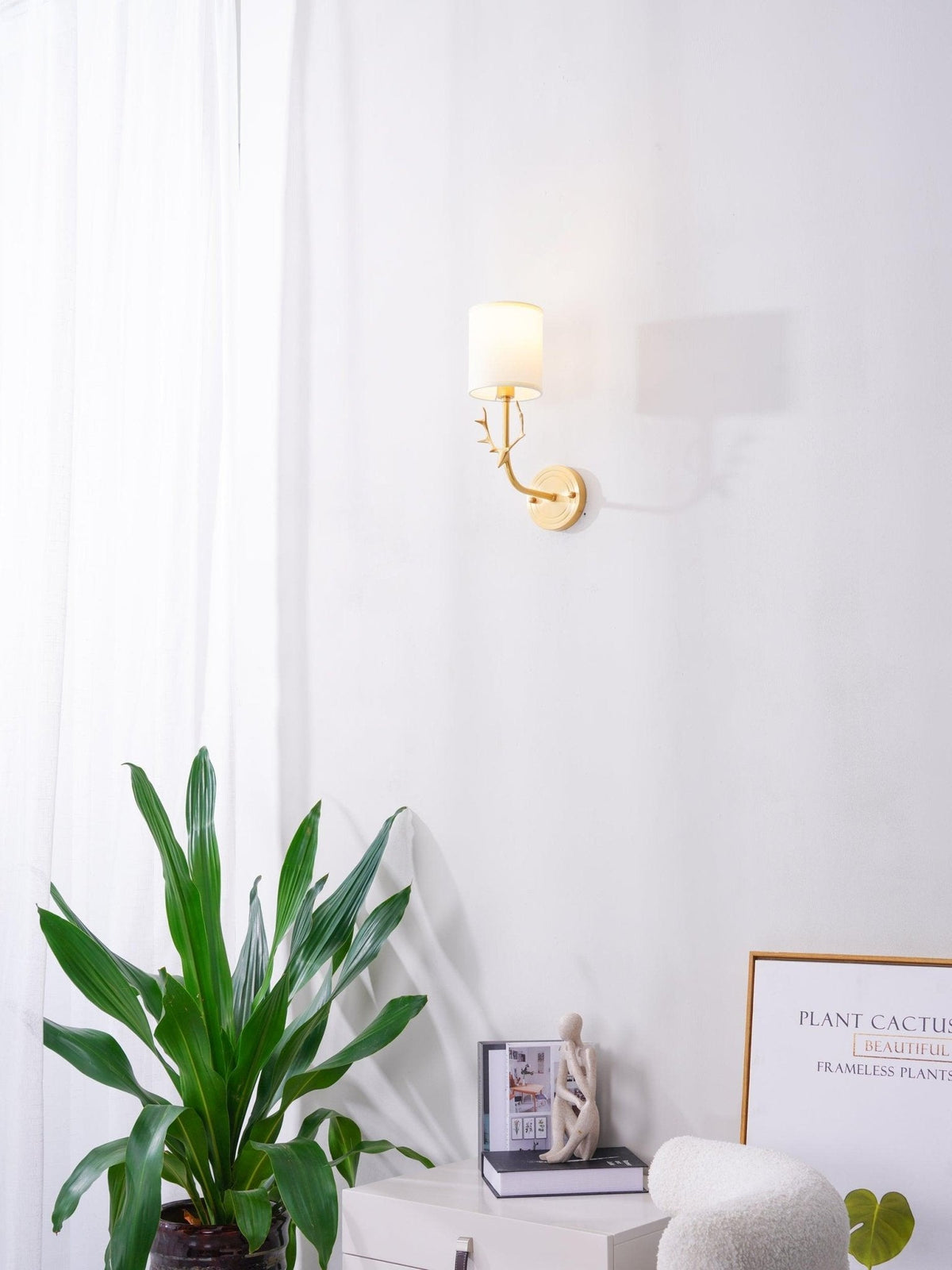 Auriviella elegantie Hertenhoofd wandlamp van messing
