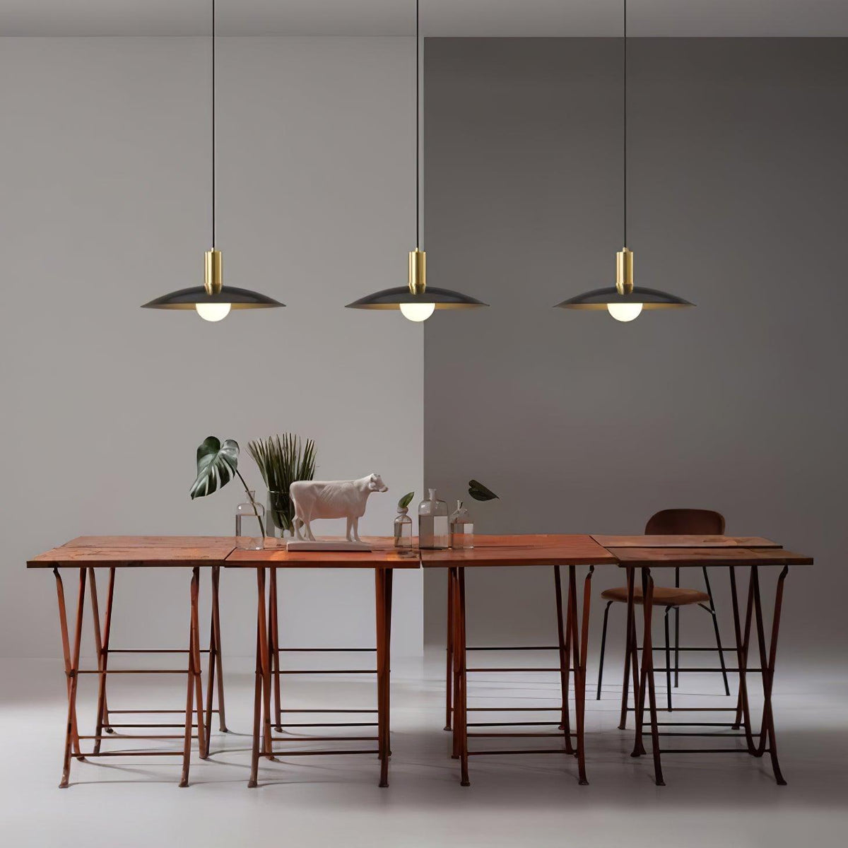 Thalora hanglamp van messing en glas