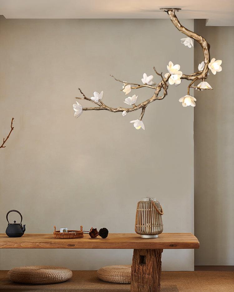 Solenira Kroonluchter messing Flower Branch Natural