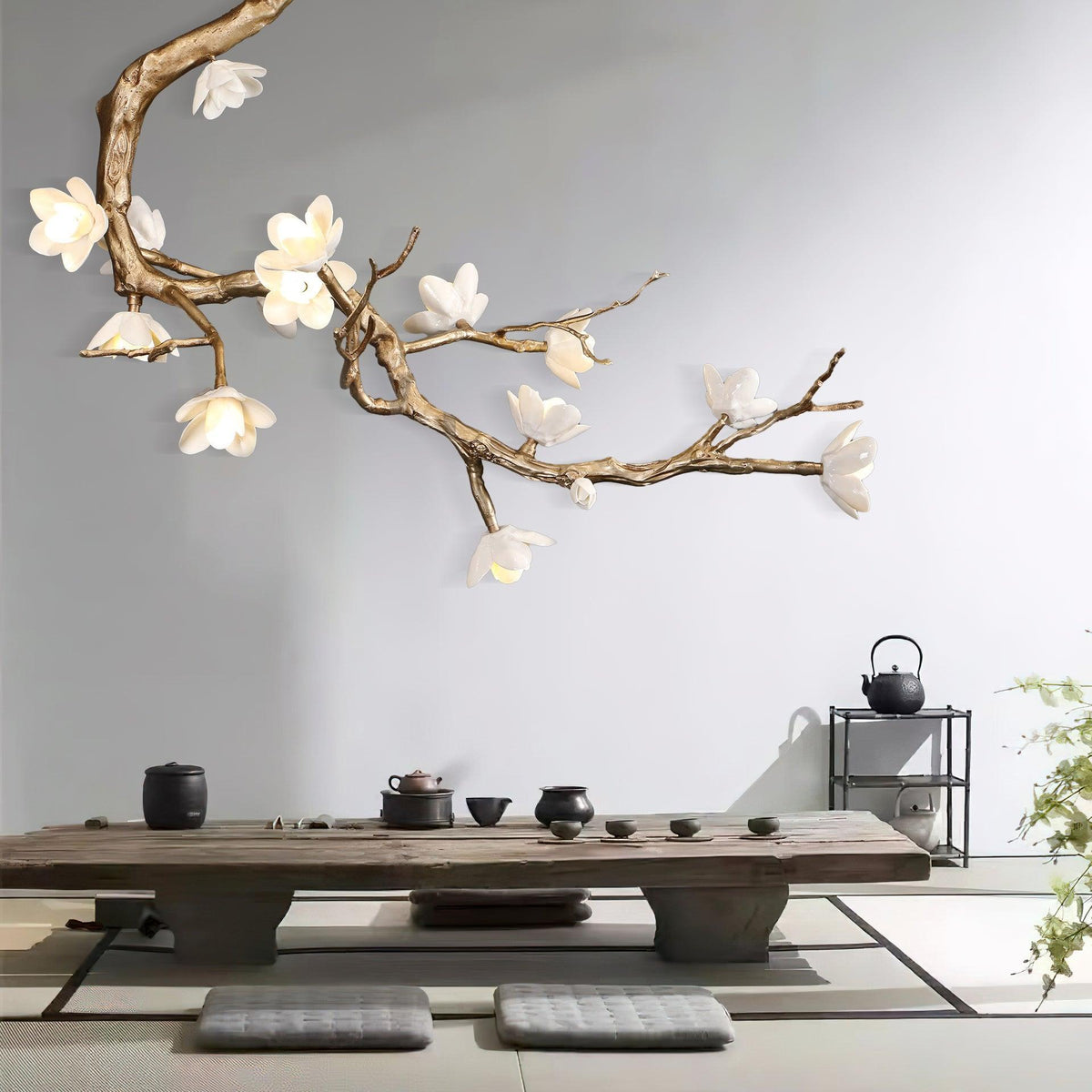 Solenira Kroonluchter messing Flower Branch Natural