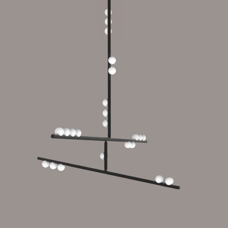 Bara Geometrische messing Lineaire hanglamp Kroonluchter
