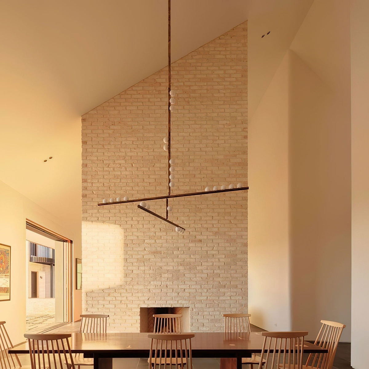 Bara Geometrische messing Lineaire hanglamp Kroonluchter