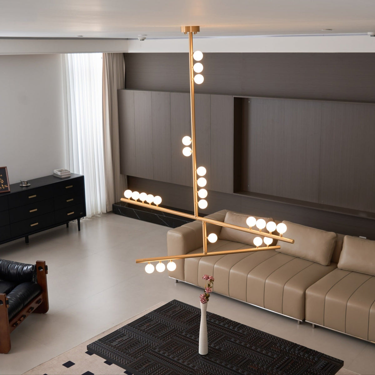Bara Geometrische messing Lineaire hanglamp Kroonluchter