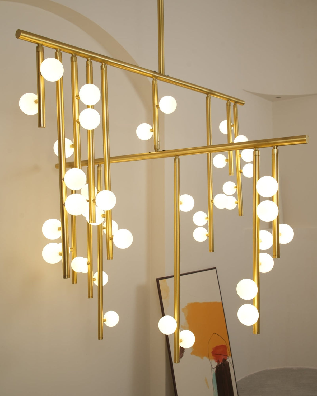 Bara Geometrische messing Lineaire hanglamp Kroonluchter