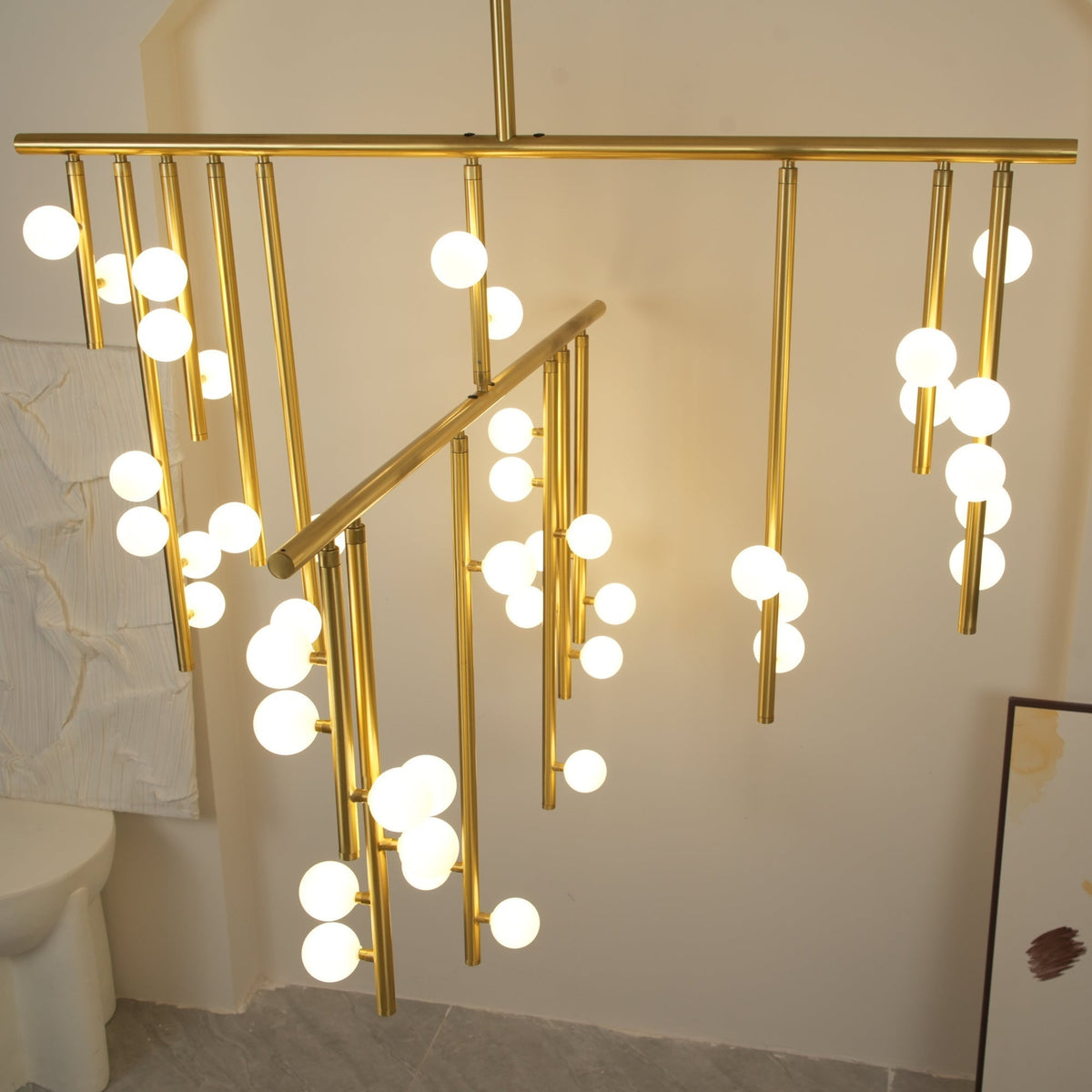 Bara Geometrische messing Lineaire hanglamp Kroonluchter