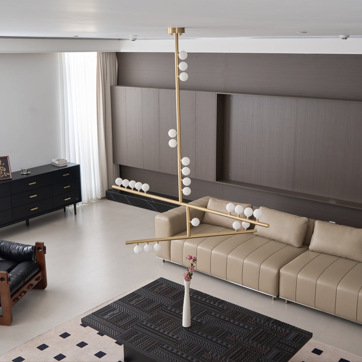 Bara Geometrische messing Lineaire hanglamp Kroonluchter