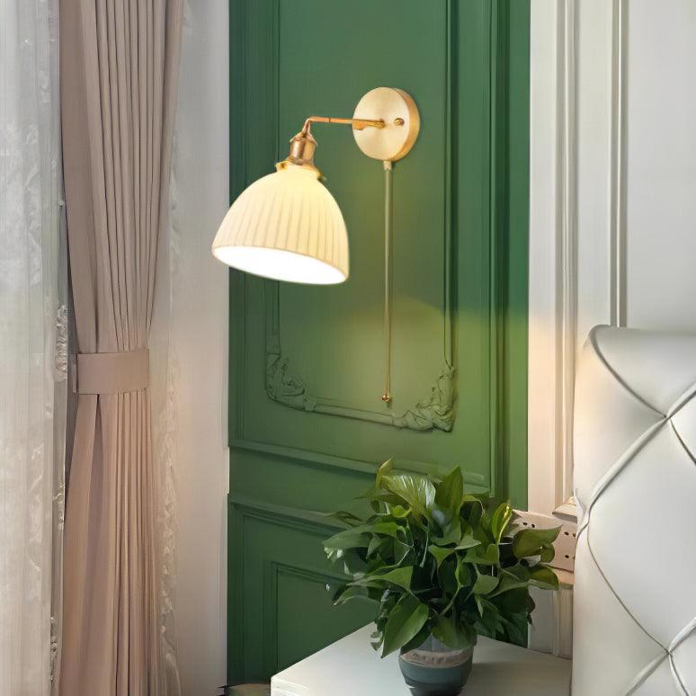 Oriiraria wandlamp Geplooid Keramiek messing