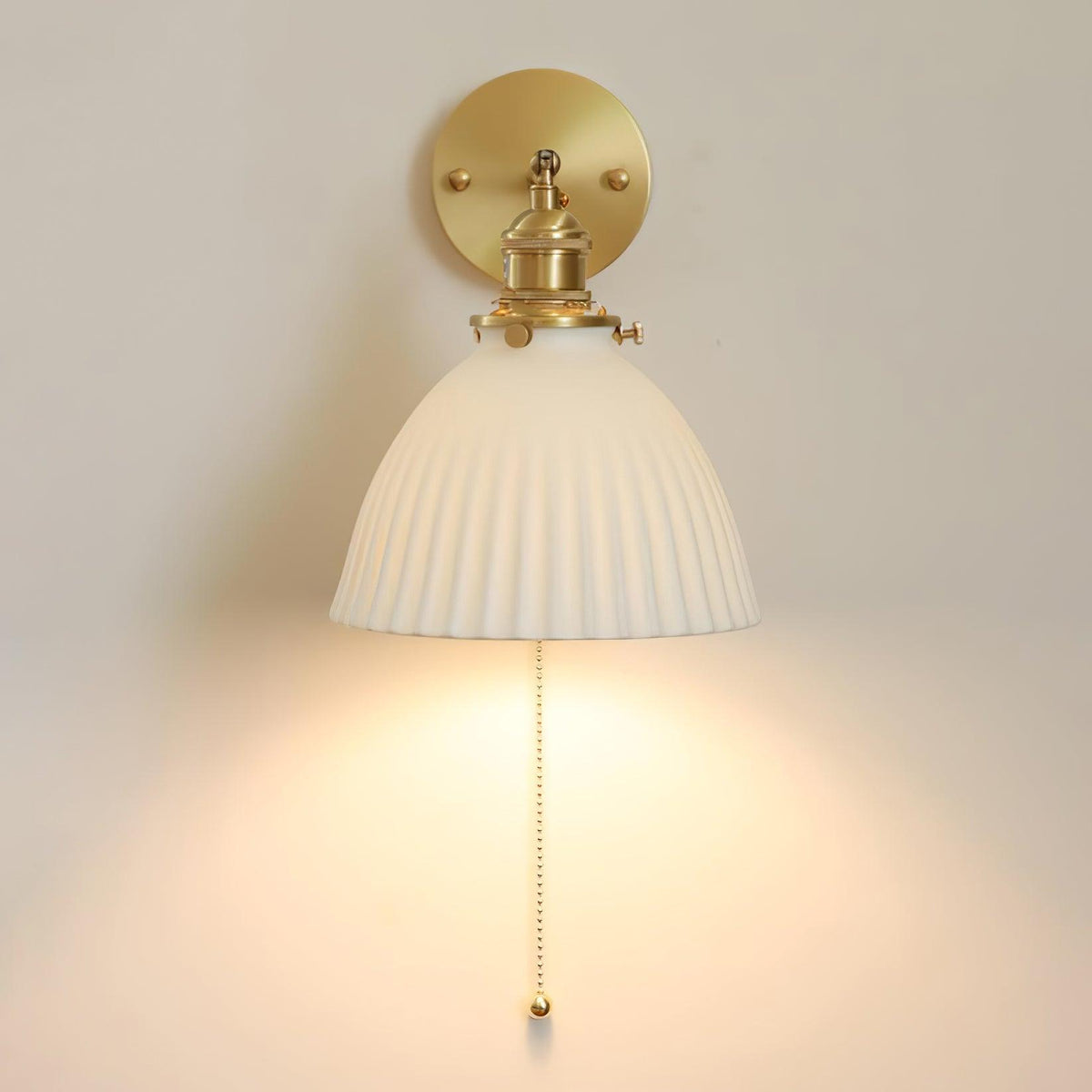 Oriiraria wandlamp Geplooid Keramiek messing