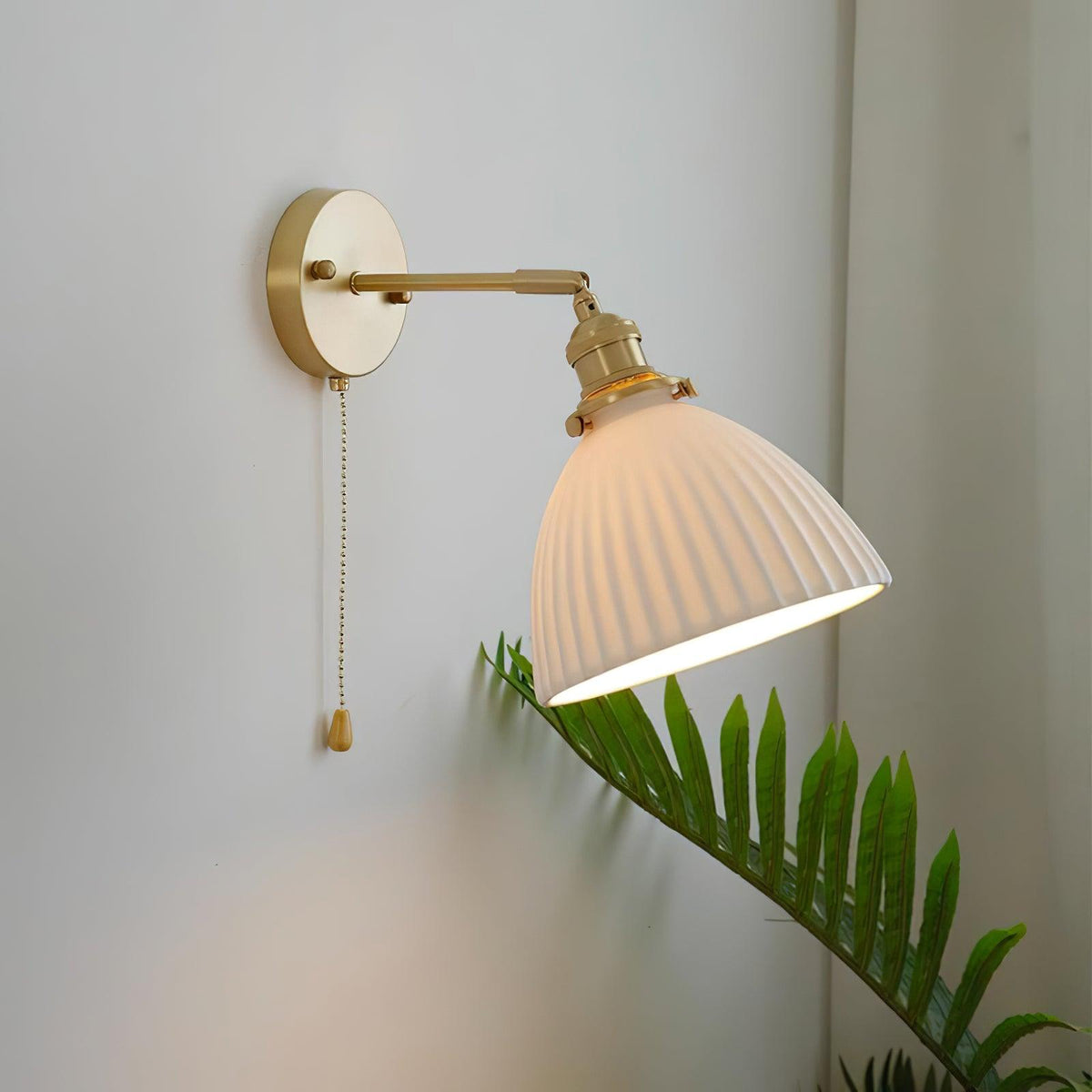 Oriiraria wandlamp Geplooid Keramiek messing