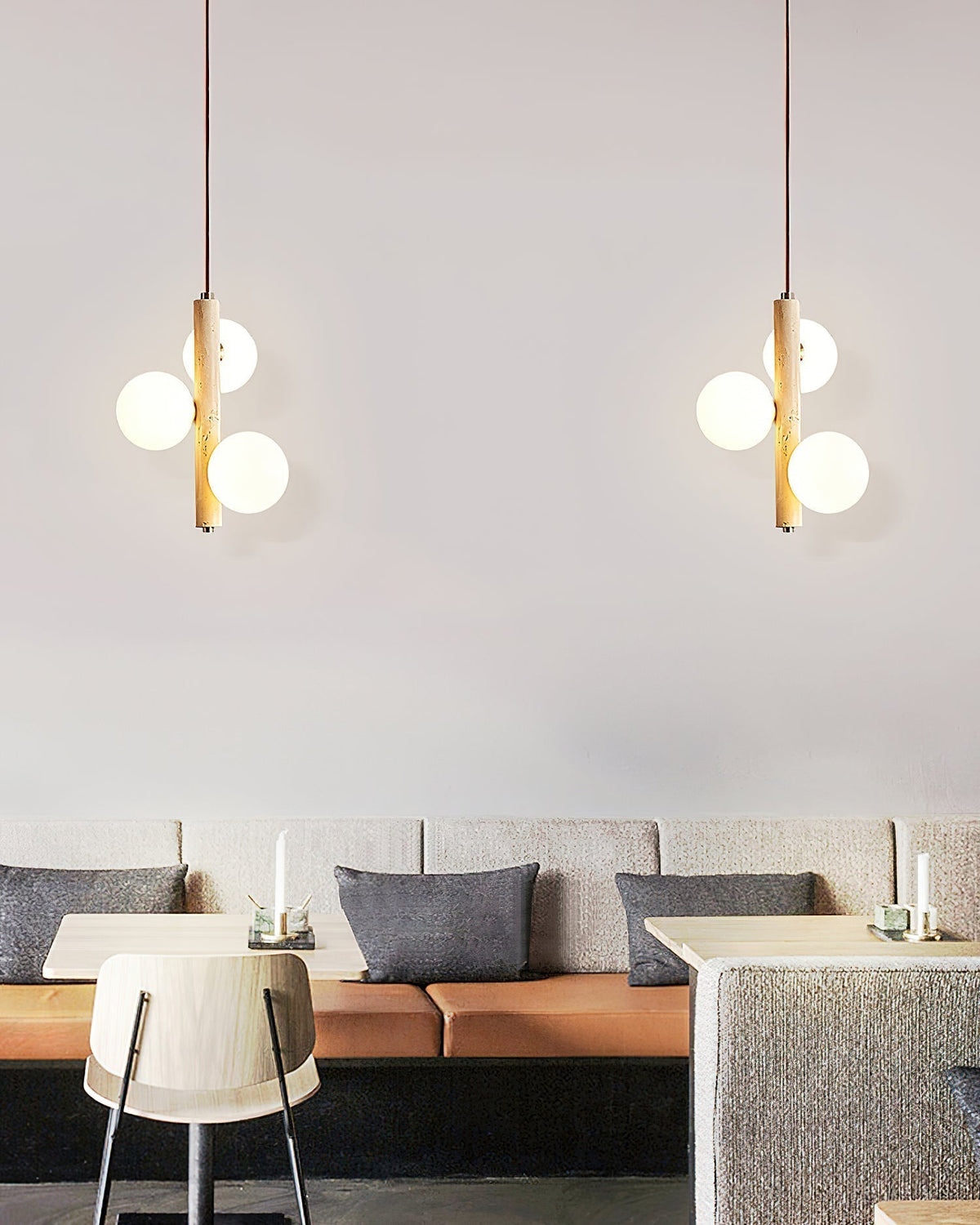 Aursorel Multi-bollen travertin hanglamp