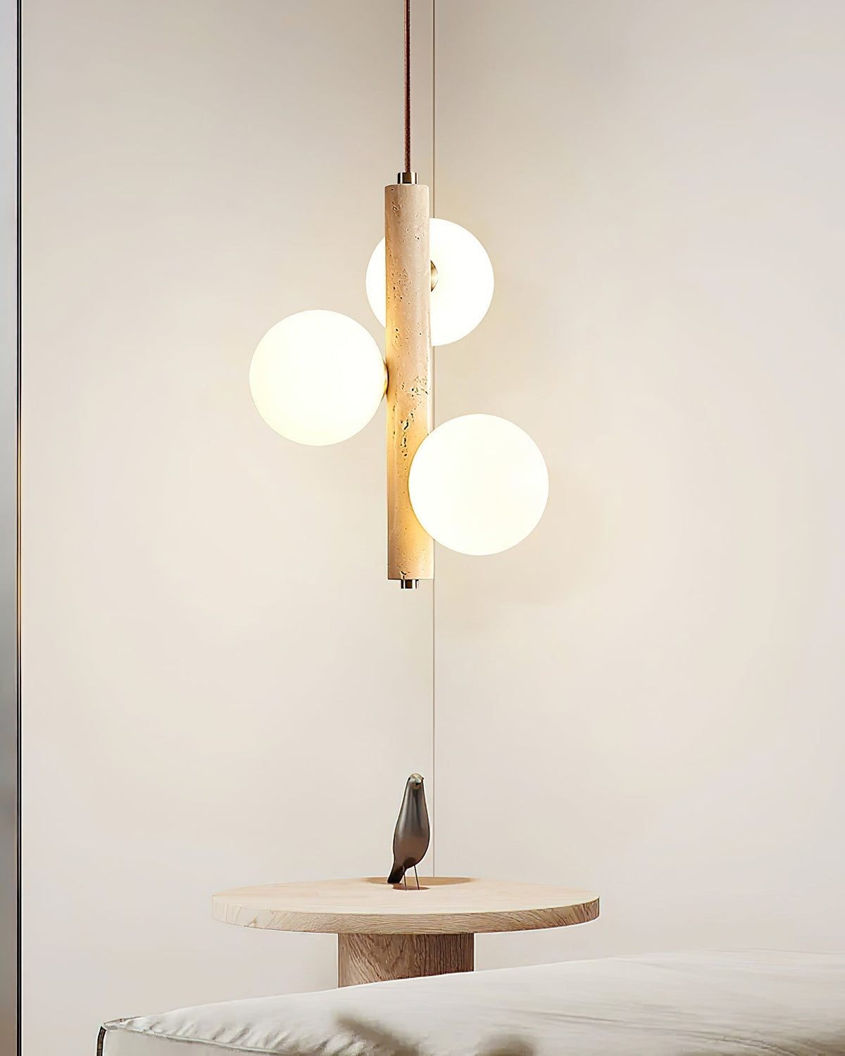 Aursorel Multi-bollen travertin hanglamp