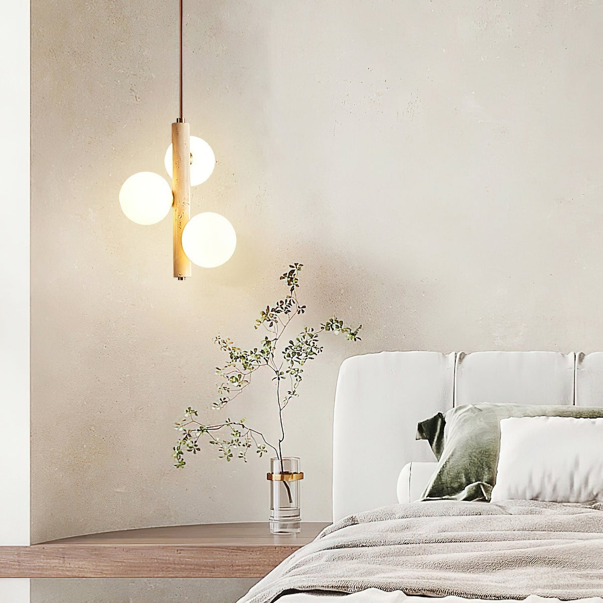 Aursorel Multi-bollen travertin hanglamp