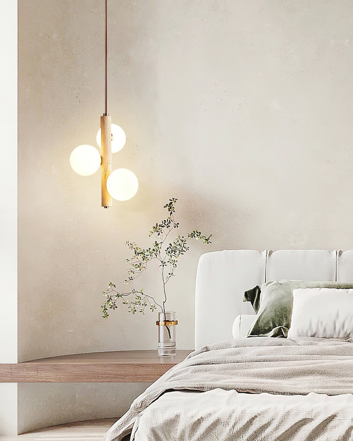 Aursorel Multi-bollen travertin hanglamp
