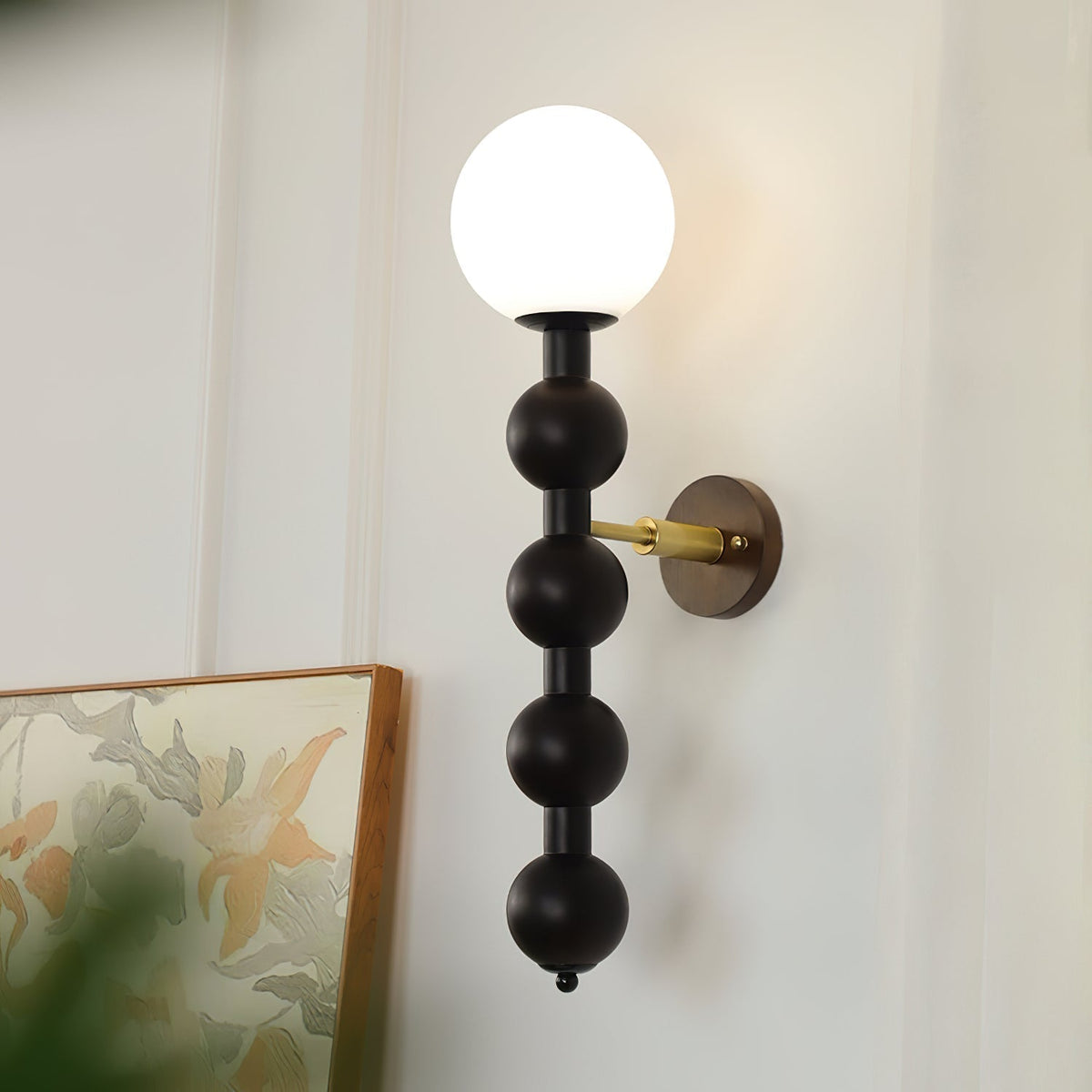 Olaeia moderne minimalistische wandlamp met bubbly houten glas