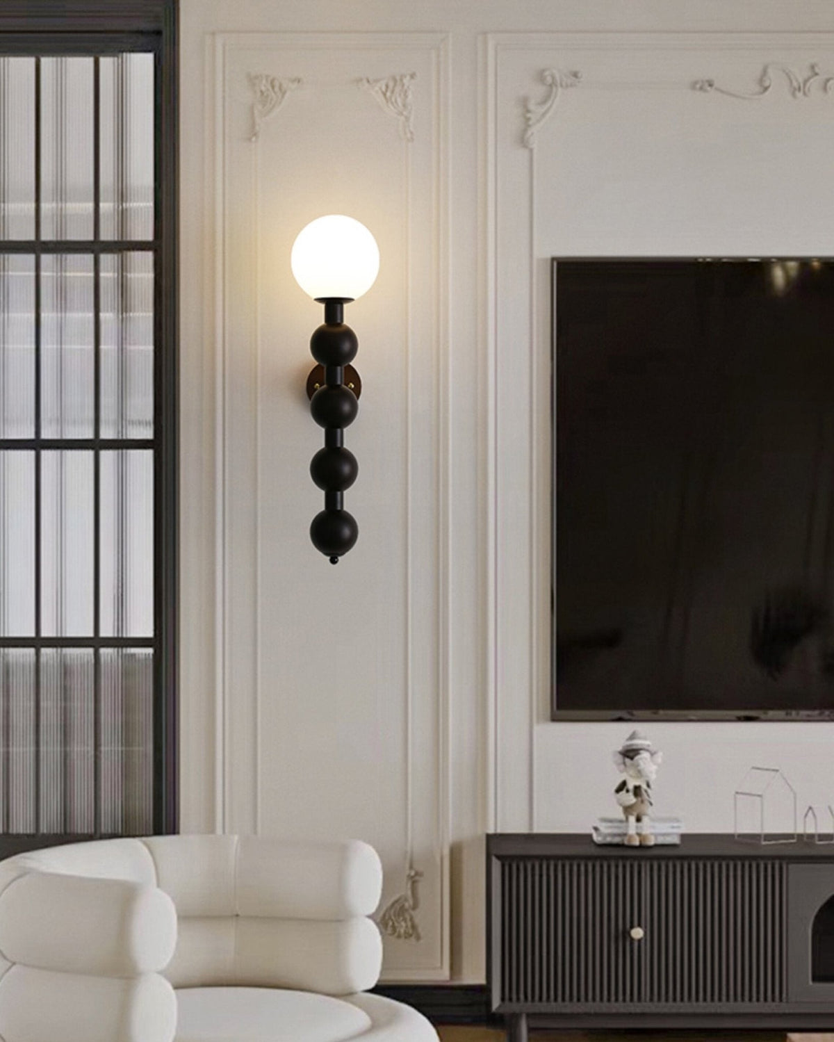 Olaeia moderne minimalistische wandlamp met bubbly houten glas