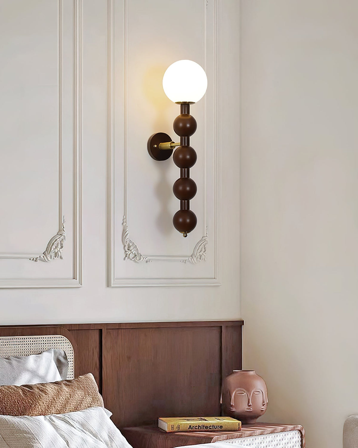 Olaeia moderne minimalistische wandlamp met bubbly houten glas