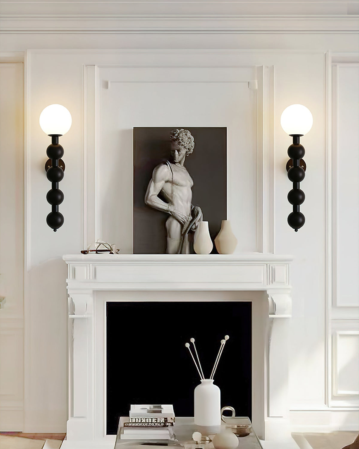 Olaeia moderne minimalistische wandlamp met bubbly houten glas
