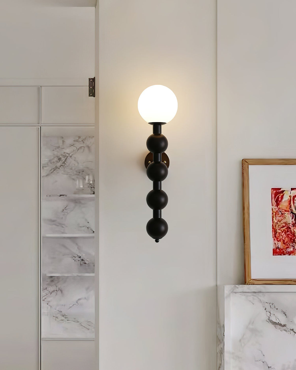 Olaeia moderne minimalistische wandlamp met bubbly houten glas