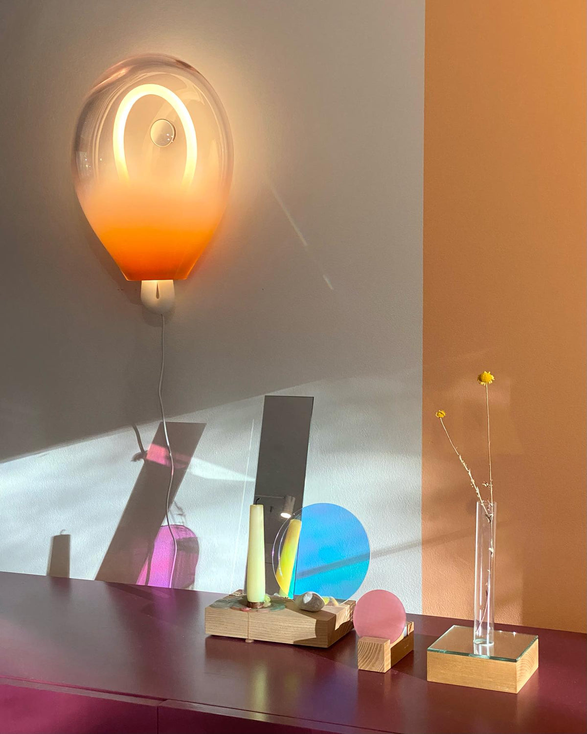 Lysolila Premium Noordse kunst glas wandlamp