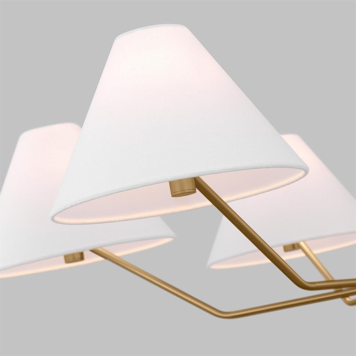 Kevenor Kroonluchter messing Stoffen Conische Lampenkappen Moderne
