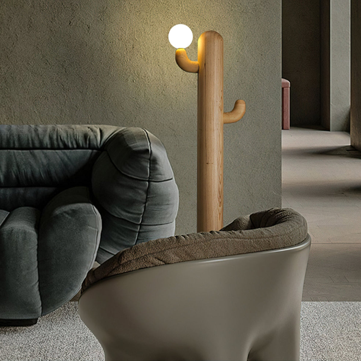 Blaze Cactus Houten vloerlamp
