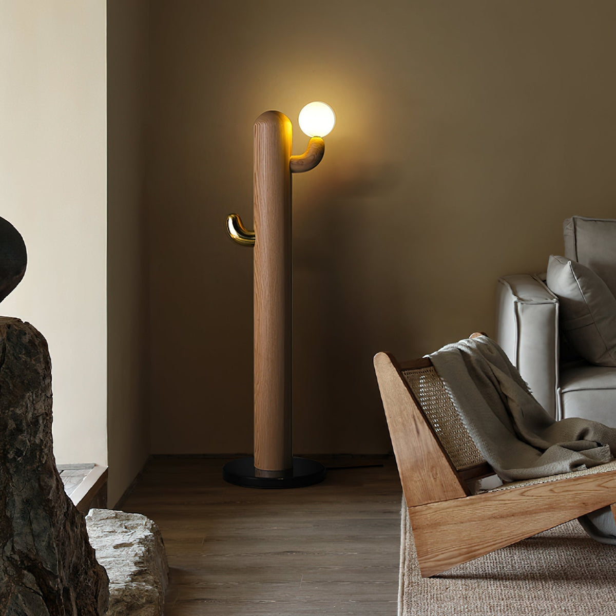 Blaze Cactus Houten vloerlamp